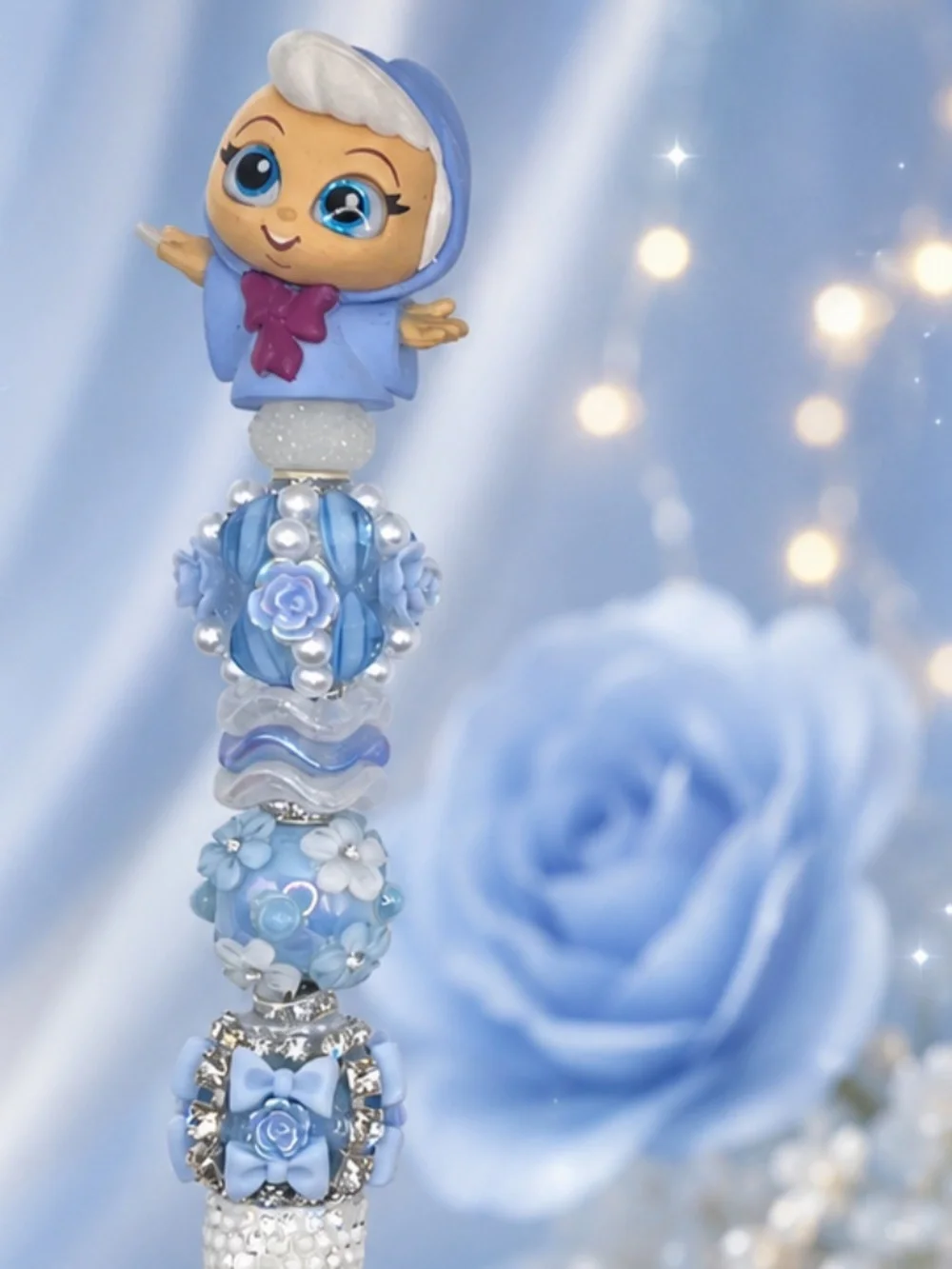 Whimsical Blue Bloom Pen